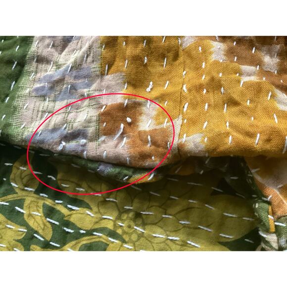 Kantha Bae Free Size Boxy traditional running stitch repurposed vintage textiles - Picture 5 of 7